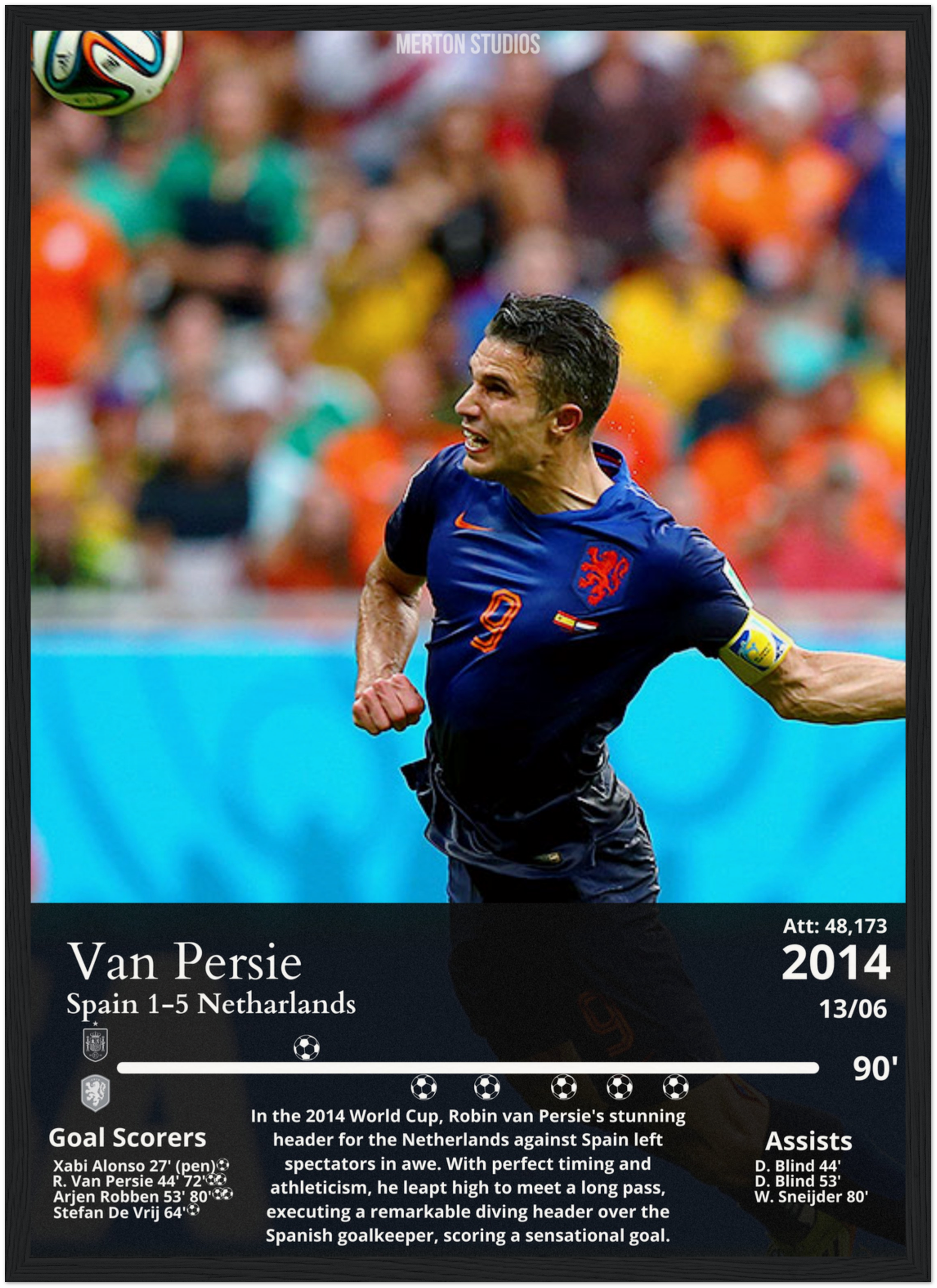 'World Cup's Flying Dutchman' Football Poster