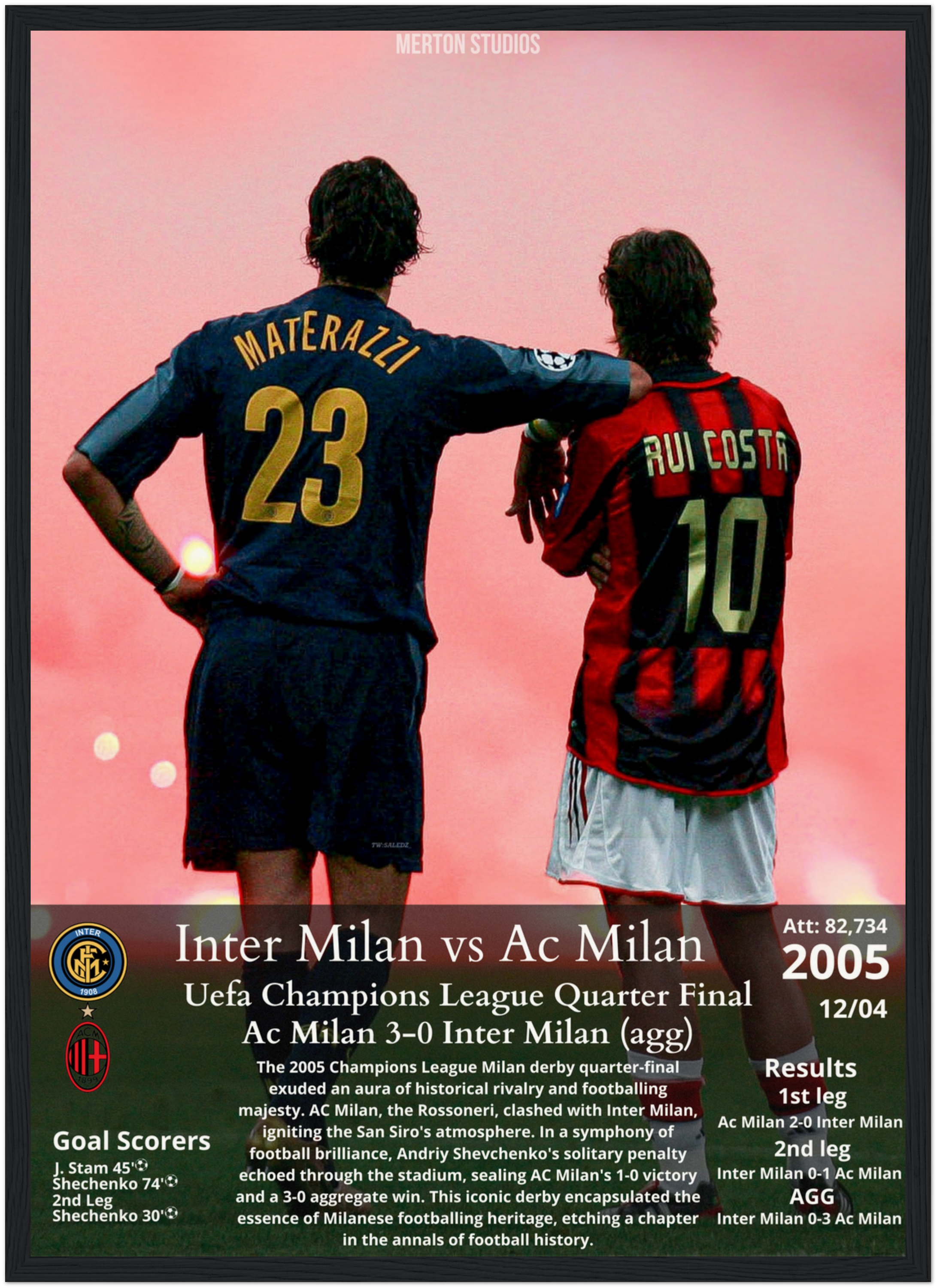 'Milan Derby' Football Poster